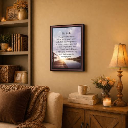 Memorial Gifts for Loss of Husband, Sympathy Gift, His Smile In Memory of Loved One, Picture Frames for Sympathy Gift Baskets, Bereavement Gifts for Loss of Father, Loss of Son Condolence Gift, 2182W | Sympathy Gifts for Loss of Loved One, Memorial Gifts