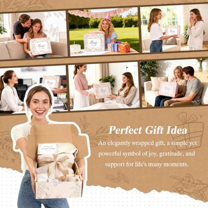 Get Well Soon Gifts Basket for Women, Care Package Post Surgery Gift Basket - color: White