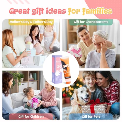 Nabance 2.54 fl oz Orange Baby Hand and Footprint Friendly Ink Paint, Dog Cat Paw Print Safe Ink, Non-Toxic Acid-Free, Safe Gentle for Home School Christmas New Year DIY Keepsake Stamp - color: Orange