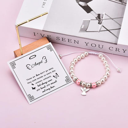 ShiQiao Spl Memorial Sympathy Gifts Bracelets for Loss of Mom Dad Remembrance Bereavement Gifts for Women Inspirational Angel Bracelet