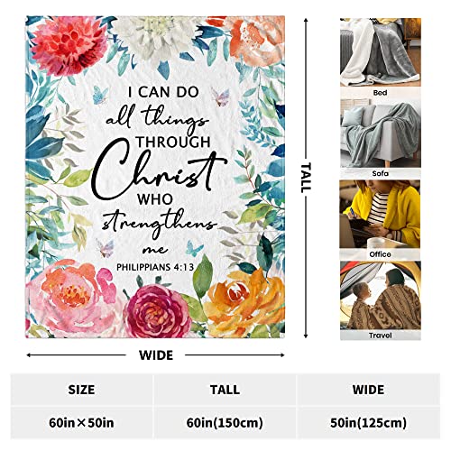 CUJUYO Christian Gifts for Women Blanket 60"x50", Inspirational Religious Gifts for Women Throw Blanket, Catholic Spiritual Gifts for Women, First Communion Gifts for Girls Catholic Blankets Throws - size: 60"x50"