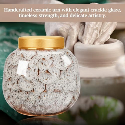Dletay Small Urns for Human Ashes Keepsake Ceramic Mini Cremation Urns for Human Ashes Memorial Small Urn for Ashes Funeral Keepsake White Urn