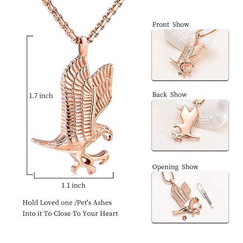 Oinsi Pet Cremation Jewelry - Heart Urn Necklaces for Dog Cat Ashes Keepsake Pet Paw Memorial Urn Pendant Ash Holder for Women Men - color: B-rose Gold