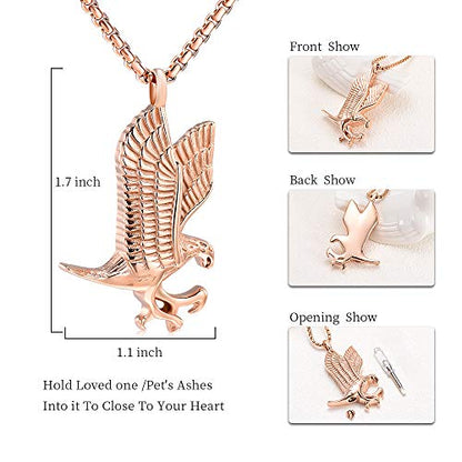 Oinsi Pet Cremation Jewelry - Heart Urn Necklaces for Dog Cat Ashes Keepsake Pet Paw Memorial Urn Pendant Ash Holder for Women Men - color: B-rose Gold