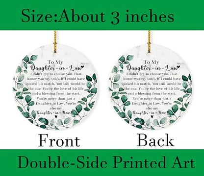 to My Daughter-in-Law Christmas Ornament from Mother in Law, Daughter in Law Gifts Xmas Tree Hanging Ornament, Christmas Keepsake - color: Daughter in Law