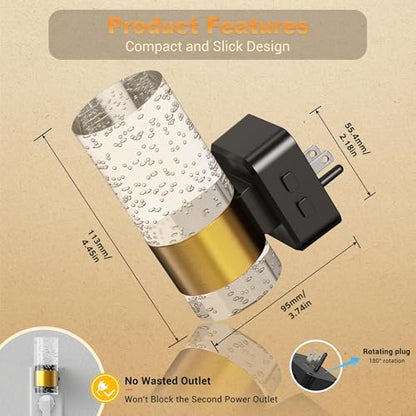 JandCase Night Lights Plug into Wall, 1 Pack Color Changing Night Light - color: Gold-RGB-Remote Control, size: 1 Pack