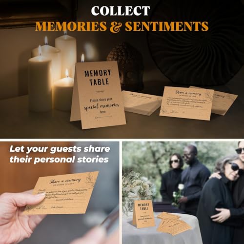 WOODAMORE Share a Memory Cards for Celebration of Life, 50 Pc with Sign - size: 10.16 cm x 15.24 cm