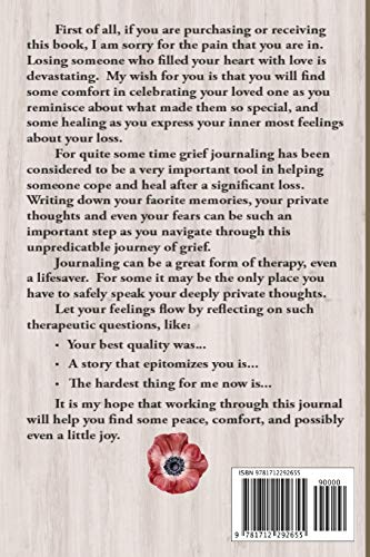 Spouse Grief Journal My Dear Husband, Forever In My Heart: Guided Prompt Keepsake Workbook