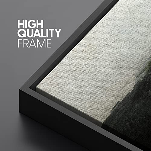 SIGNLEADER Framed Canvas Print Wall Art Brown Hill Over Foggy Terrain Scenic Wilderness Illustrations Modern Art Farmhouse/Country Landscape Cool for Living Room, Bedroom, Office - 16"x24" Black - color: L11-2105-m12, size: 24"L x 16"W