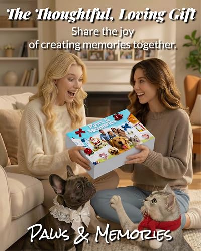 Pet Paw Print Keepsake Kit - Large High-Density MDF Wood Memorial Frame with Pet-Safe Clay & Clean-Touch Ink Pad - 3 Mats & 80+ DIY Decorations - Dog/Cat Growth Record & Pet Loss Gift, Black