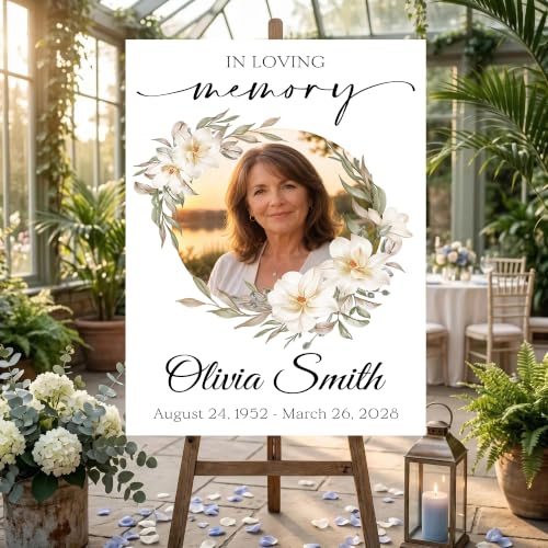 Custom Funeral Welcome Sign, Personalized Celebration of Life Welcome Sign, Funeral Poster Board, Memorial Picture Board, Memory Sign for Funeral, Celebration of Life Decor, Funeral Decorations #1 - color: Background#1