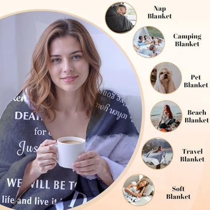 Arovene Ship Next Day, Custom Memorial Blanket with Photo - Printed in USA, A Hug from Heaven Blanket, Personalized Sympathy Gifts for Loss of Loved One Dad Mom Husband Wife Friend Dog Memorial Gifts - color: Style 06