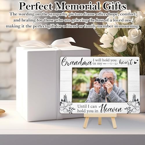 Memorial Gifts Loss of Grandma, Sympathy Picture Frame, Remembrance Gifts Wooden Photo Frame with Easel, 4x6 Bereavement Picture Frame for Tabletop Display - G07 - style: Loss of Grandma