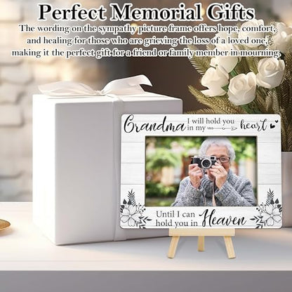 Memorial Gifts Loss of Grandma, Sympathy Picture Frame, Remembrance Gifts Wooden Photo Frame with Easel, 4x6 Bereavement Picture Frame for Tabletop Display - G07 - style: Loss of Grandma