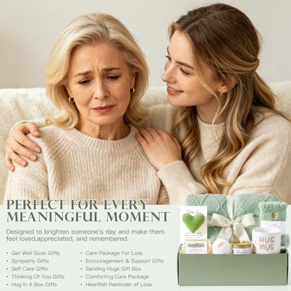 Sympathy Gifts for Loss of Loved One with Blanket,Memorial Bereavement Gift | Condolence Grief for Women Mom Mother,Thinking of You Care Package for Father Husband Dad