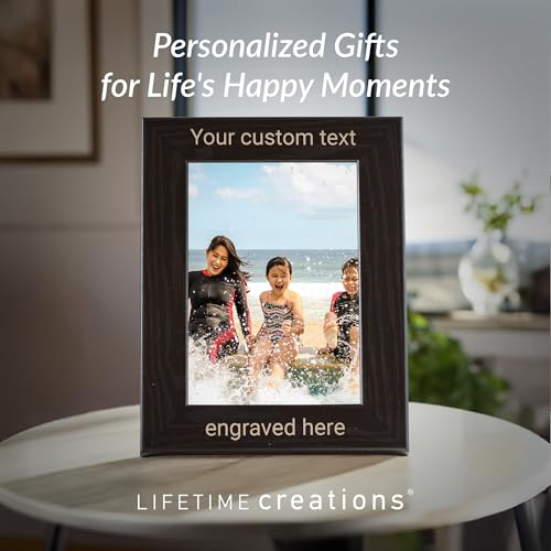 Lifetime Creations Custom 8x10 Vertical Picture Frame, Black Wood | Matte finish, glass front, easel back; add your own text; tabletop or wall; anniversary, wedding, memorial gift