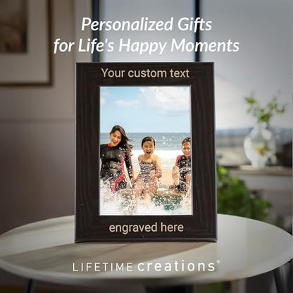 Lifetime Creations Custom 8x10 Vertical Picture Frame, Black Wood | Matte finish, glass front, easel back; add your own text; tabletop or wall; anniversary, wedding, memorial gift