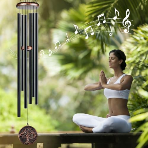 60” Large Wind Chimes for Outside, Deep Tone Tree of Life Decor - size: 60" Tree of Life
