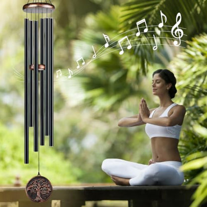 60” Large Wind Chimes for Outside, Deep Tone Tree of Life Decor - size: 60" Tree of Life