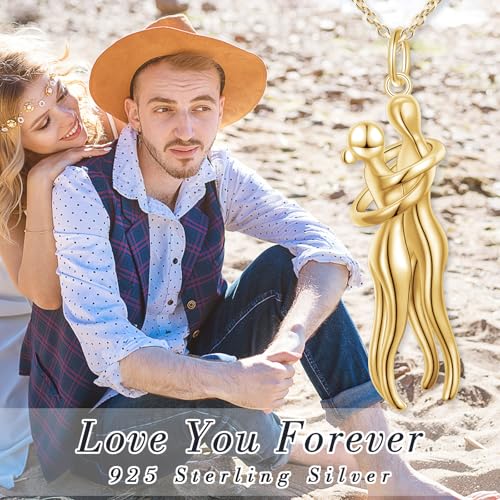 FLYOW S925 Sterling Silver Best Friend Couple Pendant Friendship Sun Moon Lotus Yin Yang Matching Bff Necklace for Women Jewelry - style: Entire gold