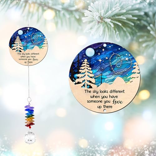 2 Layered Ornament Suncatcher - Sympathy Gift for Loss of Loved One - Memorial Grief Keepsake - Mother's Day Father's Day for Men Women Family Friends - Meaningful Home Decor - color: Sky Looks Different