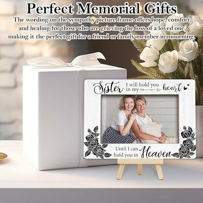 Loss of Sister Sympathy Gifts, Memorial Picture Frame, Remembrance Gifts Wooden Photo Frame with Easel, 4x6 Loss of Sister Picture Frame for Tabletop Display - G03 - style: Loss of Sister Picture Frame