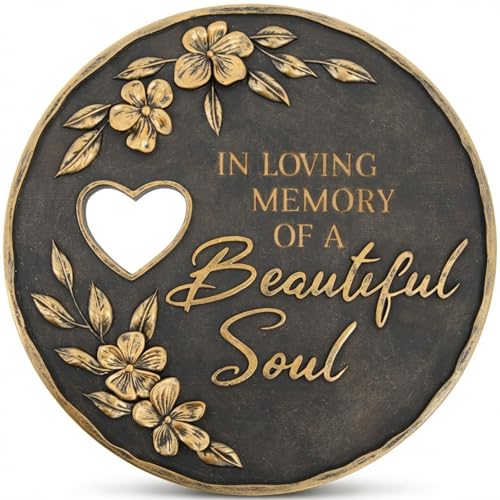 The Bridge Collection “in Loving Memory of A Beautiful Soul” Memorial Garden Stone – Sympathy Gift for Loss of Loved One – Outdoor Remembrance Garden Stone Tribute Decor