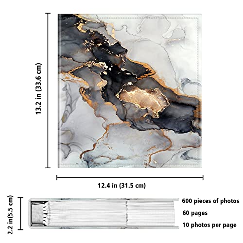 Fintie Photo Album 4x6 Photos - 600 Pockets Large Capacity Albums Book | Vegan Leather Cover, 4X6 Picture Keepsakes, Family/Wedding/Travel Memory Book, Baby/Kids/Boys/Girls Gift, Cloudy Marble - color: Cloudy Marble