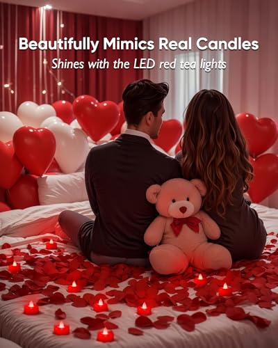 Amagic 12Pack Red Flameless LED Tea Lights Candles Battery Operated - color: Red, size: 12 Pack