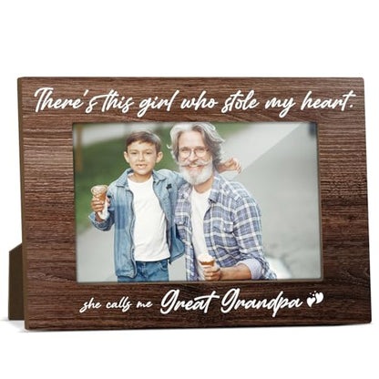 Great Grandpa Gifts Wooden Photo Display Gift for Fathers Day Picture Frames for Desk Great Grandpa Gift of Fathers Day Modern Picture Frames Unique Papa Pictures Gifts Pictures Frame 4x6 - Jk0253 - color: XK12