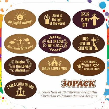 Yuntau 30 Pcs Bible Verses Stones Religious Crosses Stones 10 Different - style: Religion