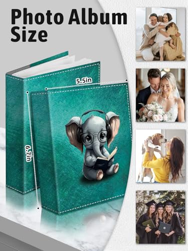 Photo Album 4x6, 56 Pockets Small Picture Book Cute Elephant - color: Elephant