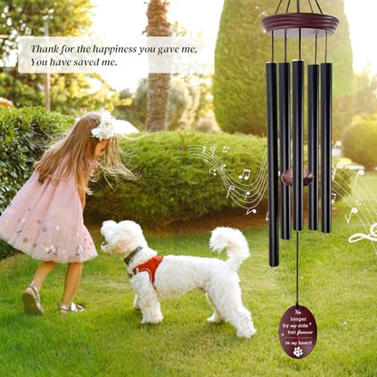 Pet Memorial Wind Chime, Dog Memorial Wind Chimes for Loss of Dog, Tuned Aluminum Tubes in G Scale, Wooden Top, Sympathy Pet Loss Gifts for Garden Patio – Forever in My Heart - size: 2