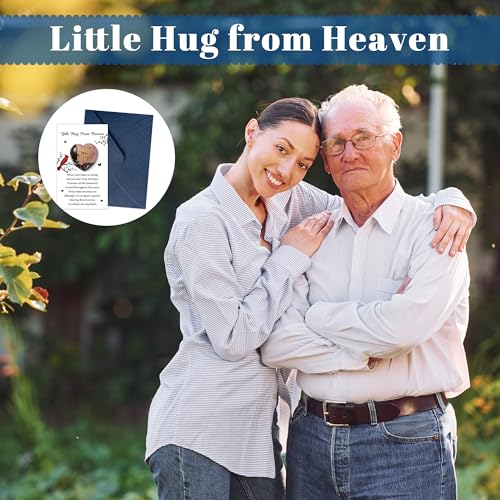 EYxsaxenk Loss of Father Sympathy Gift - Little Hug From Heaven Pocket Hug with Memorial Card Envelope Natural Stone Heart Memorial Gift for Loss of Dad Sympathy Bereavement Keepsake - color: Dad