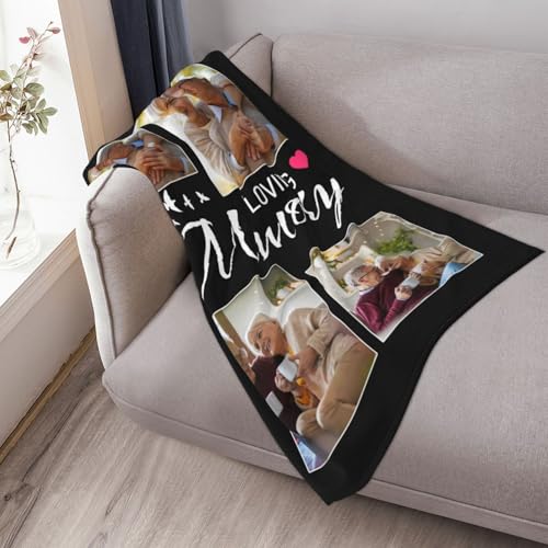 Custom Memorial Blanket with Picture, Customized Picture Blanket Throws for Loss of Mother Father Grandma Grandpa - color: Memorial Blanket 2
