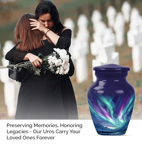 Northern Lights Urn - Mini Urns for Human Ashes Mom - Human Urns for Ashes - Cremation Memorial - Urns for Human Ashes Adult Female - Adult Urns (3 INCH Pack of 2) - size: #3 (Set of 2)