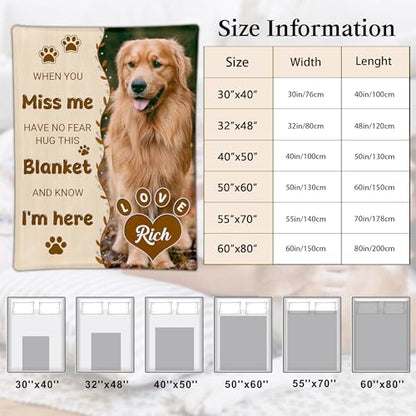 Ship Next Day, Customized Pet Memorial Gifts, Custom Dog Blanket with Picture Name, Personalized Pet Memorial Blanket with Photos, Loss of Pet Sympathy Gift, Dog Passing Away Bereavement Gifts - color: Dog Blanket 1