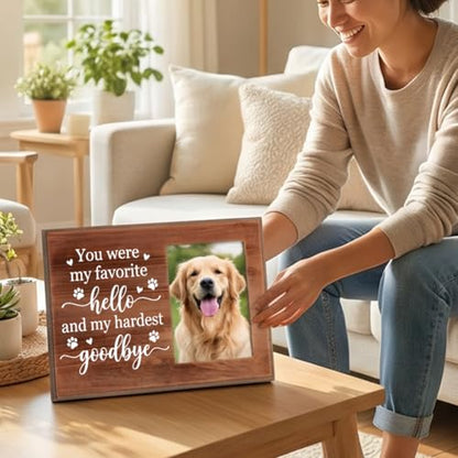Pet Memorial Photo Frame - You were My Favorite - Wooden Dog Memorial Picture Frame 10×7.7Inch Loss of Pet Remembrance Gift with Quotes for Loved Ones Lost Sympathy Gift
