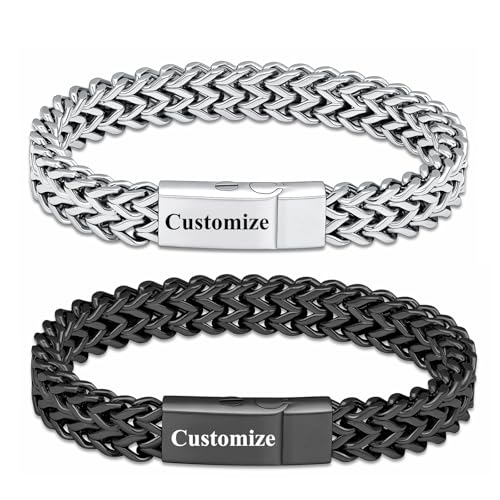 shajwo Cremation Jewelry Urn Bracelet for Human Ashes | Stainless Steel Memorial Keepsake Bracelet,Double Franco Link Bracelet for Women Men - color: Customize