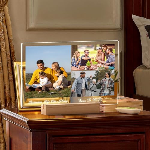 LOUISMIAA Custom Picture Frames Light,Personalized Photo Frame with Night Light,Customized Picture Frame,Personalized Anniversary Birthday Valentine's Day Gifts for Women Men Same Day Shipping - color: Style 4