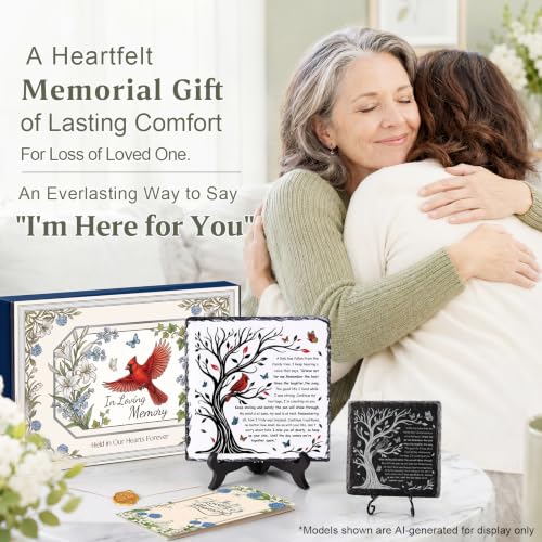 Cardinal Slate Plaque Sympathy Gifts for Loss of Loved One | A Limb Has Fallen from the Family Tree, Funeral Favors Baskets, Remembrance Memorial Condolence Bereavement Gift