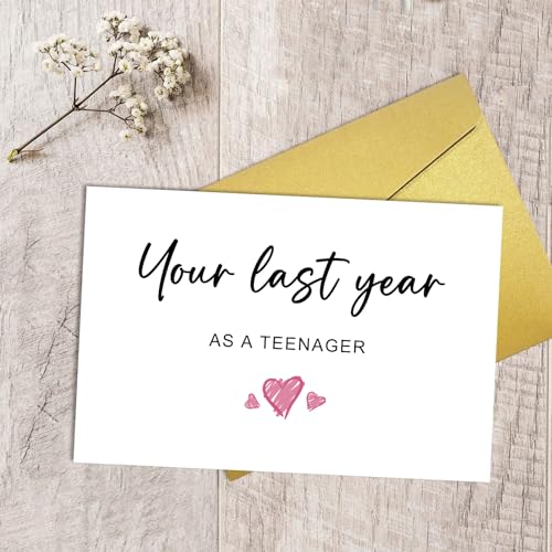 Qiliji Funny 19th Birthday Card for Son Daughter, 19 Years Old Birthday Card for Boy Girl, Nineteenth Birthday Card for Sister Brother Friend, Your Last Year As A Teenager - color: 19th Birthday