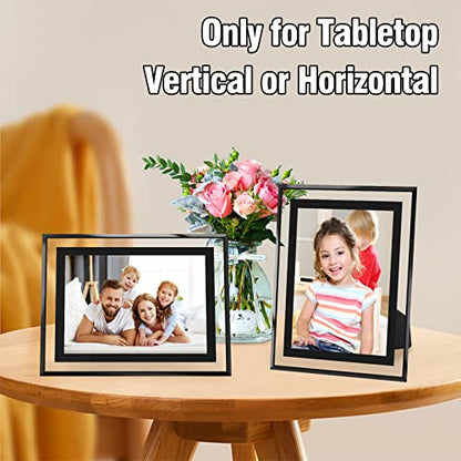 HIKWADERY 5x7 Picture Frames Black - Set of 2, HD Real Glass 5 by 7 Photo Frame for Tabletop Display, Wedding Birthday Mothers Day Gifts (5 x 7, Black) - color: Black, size: 5x7 (2 pack)