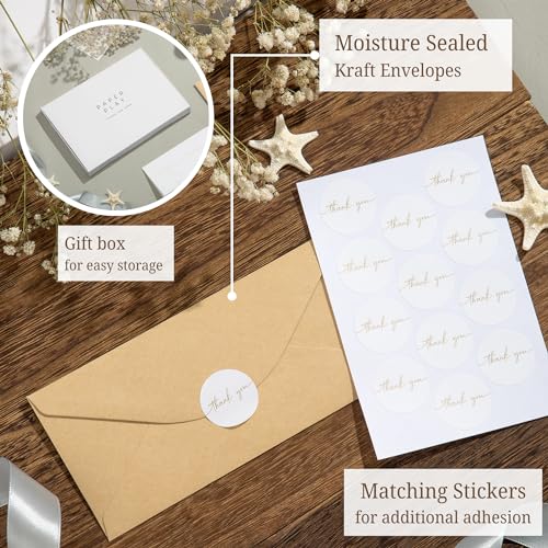 Ribbon-Style Money Cards with Envelopes Set, 20 Cards with Gold Foil Design
