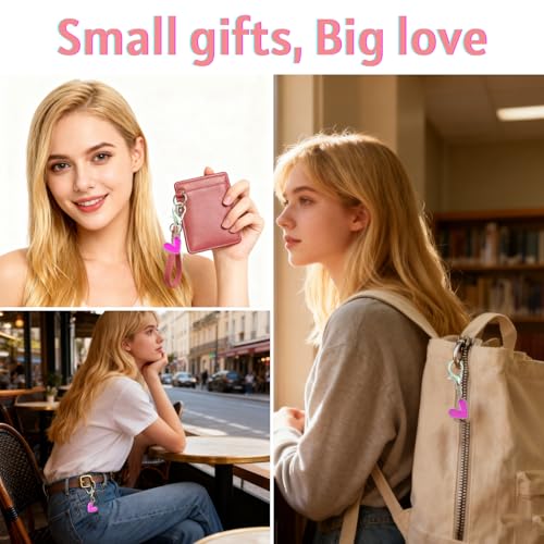 YOJO Pocket Hug Keychain, Love Keychain with Positive Affirmation Card, Emotional Support, Inspirational Gift - color: Rose Red
