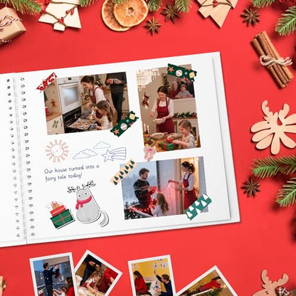 Scrapbook Photo Album 8"x8" 20 Sheets 40 Pages Hardcover Kraft Paper White - color: White, size: 8"x8" 20 Sheets