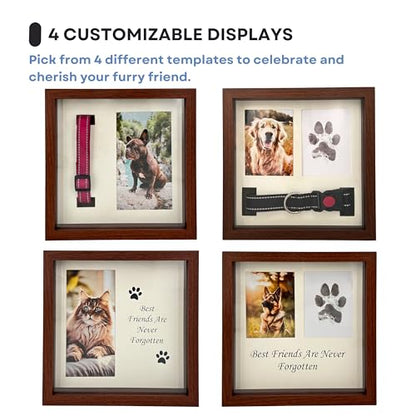 OtterPets Paw Print Kit for Dogs 9x9, 4 customizable displays (Brown) - color: Brown