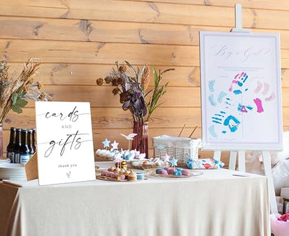 Cards and Gifts Sign, 8×11 Inches Wooden Sign With Stand, Minimalist Gender Neutral Tabletop Decor for Gender Reveal Party, Baby Shower, Wedding, Bridal Shower, Event Party Favor Supplies-5 - style: Cards and Gifts