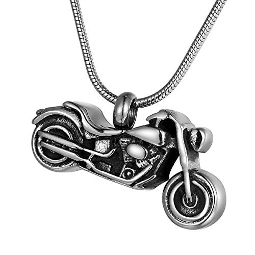 COCO Park Motorcycle Cremation Urn Pendant Necklace Punk Personalized Ashes Holder Keepsake Memorial Jewelry - color: Style 1 (Non-Engraving)