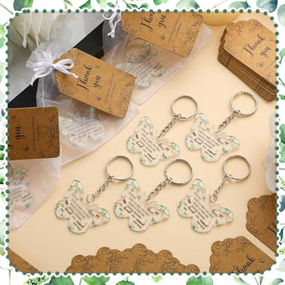 Equsion 60 Set Funeral Keychains for Guests Memorial Favors, Butterfly - style: Butterfly